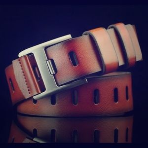 The brown belt is large good quality for man